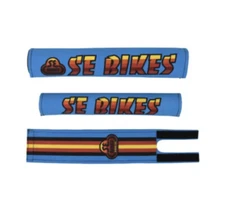 🔥NEW SE Bikes Racing Blue Rainbow BMX 3 Piece Logo Retro Pad Set FREE SHIPPINg