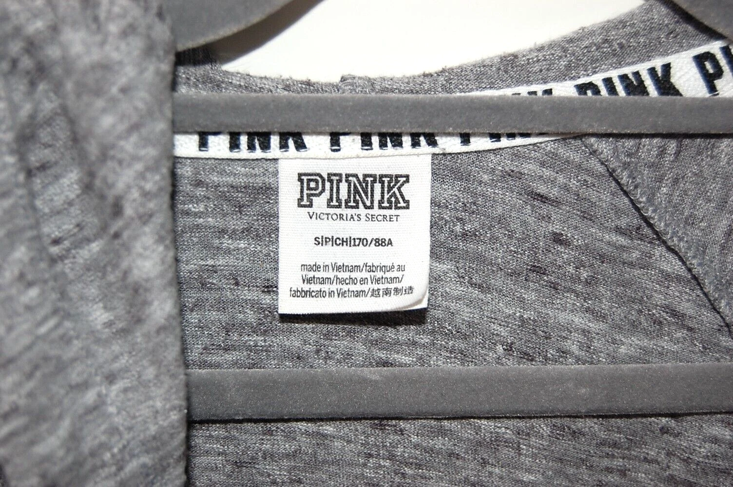UNDERCOVER Maglione donna felpa con cappuccio grigio VICTORIA'S SECRET ROSA taglia S