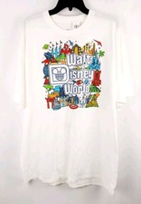 Walt Disney World Park Icons Attractions Opening Day Graphic T-Shirt XL Flaw