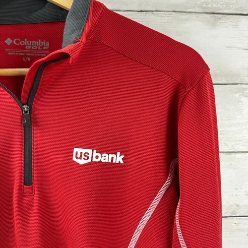 COLUMBIA GOLF Red1/4 zip US Bank Logo Jacket Men’s Large - Picture 4 of 12
