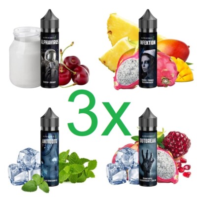 3 x Alphavirus Aroma je 5ml Flavour für je 60ml E-Zigaretten E-Liquid