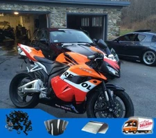 Fit for Honda 2009-2012 CBR600RR Orange Repsol Plastic Injection Fairing a003