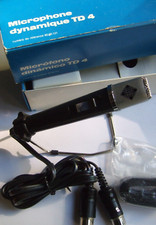 TELEFUNKEN TD 4 DYNAMIC MICROPHONE  60.00.121 with stand DIN PLUGS OVP untested