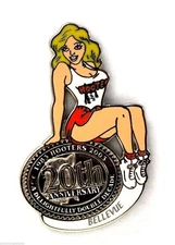 HOOTERS RESTAURANT 20th ANNIVERSARY GIRL BELLEVUE LAPEL BADGE PIN