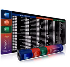 Shortcuts Mouse Pad Excel Word Gaming Desk Keyboard Mousepad With Stitched Edge