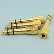 Gold 3.5mm Female to 6.5mm Male Stereo Jack Adapter x 10pcs