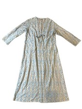 Vintage ZORA Lace Long Cover-Up, Lingerie, or Cardigan with Front Tie Light Blue