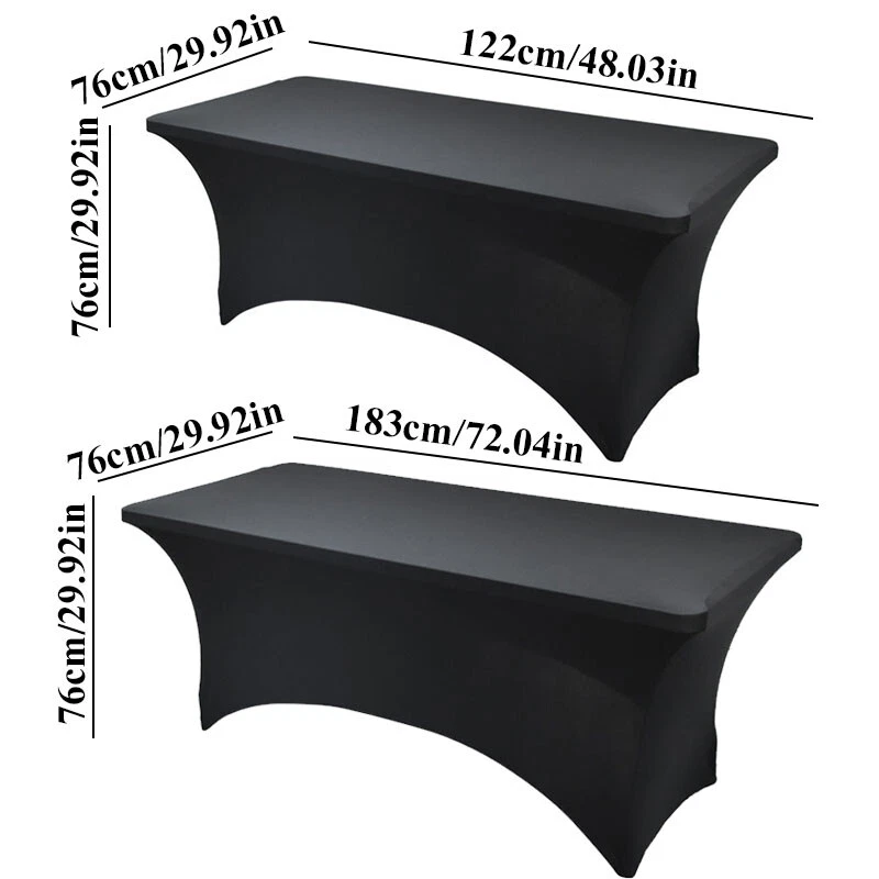 4/6FT Stretch Spandex Tablecloth Rectangular Table Cover Banquet Party Supplies - Image 3 of 4