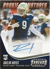 2021 Panini Threads Daelin Hayes Auto SP RC Baltimore Ravens