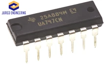 UA747CN UA747 Dual Low Power Precision Op Amp IC DIP-14 Breadboard-Friendly IC