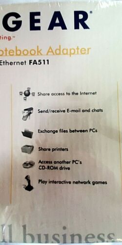 NETGEAR CARDBUS NOTEBOOK ADAPTER 10/100 MBPS FAST ETHERNET # FA511 32-BIT SEALED - Picture 9 of 12