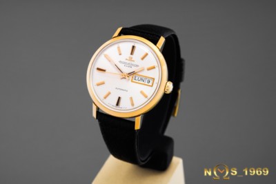 JAEGER LECOULTRE CLUB DAY DATE 18K GOLD AUTOMATIC 35MM PAPERS JLC