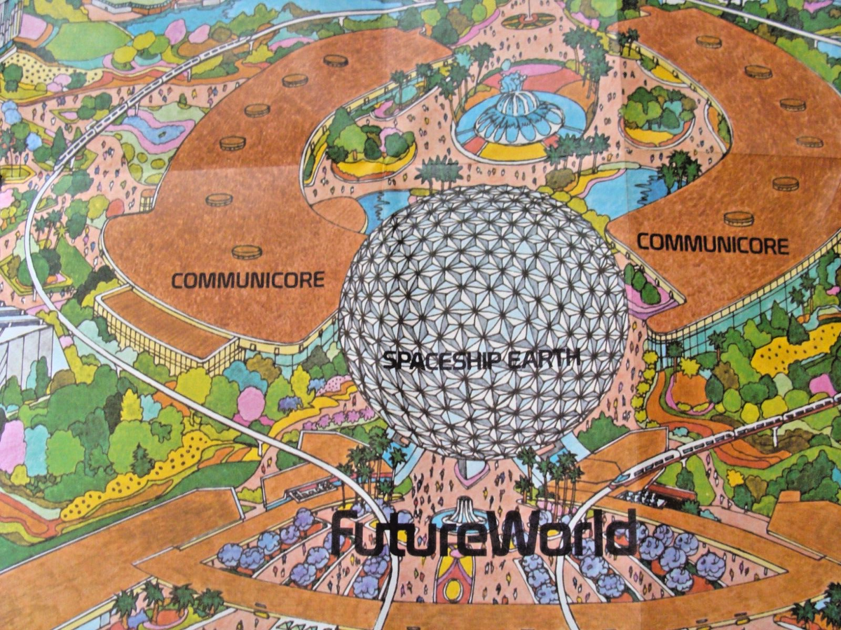 レア・パーク地図『米国エプコットセンター(1982)』&ステッカー中古品 レア・パーク地図『米国エプコットセンター(1982)』&ステッカー