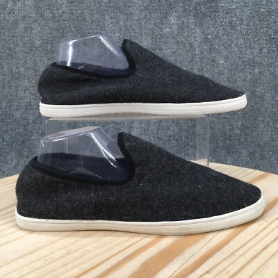 Express Shoes Mens 10 Loafers Slip On Comfort Flats Grey Wool Cotton Casual