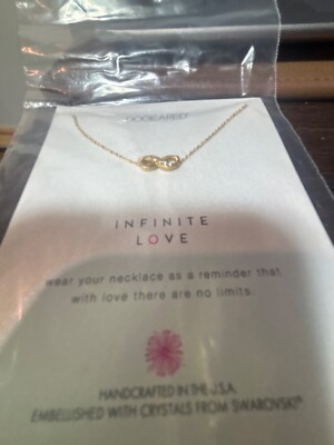 New Dogeared Infinite Love Gold Sterling Silver Necklace 18'' Handcrafted in USA