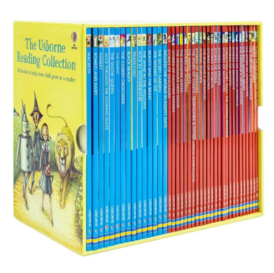 Usborne Young Reading Collection 40 Illustrated Books Box Set Read