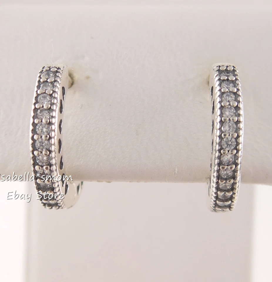 Autentico Cuori Di PANDORA Argento Orecchini a Cerchio 296317CZ Nuovo Scegliere - Immagine 2 di 4