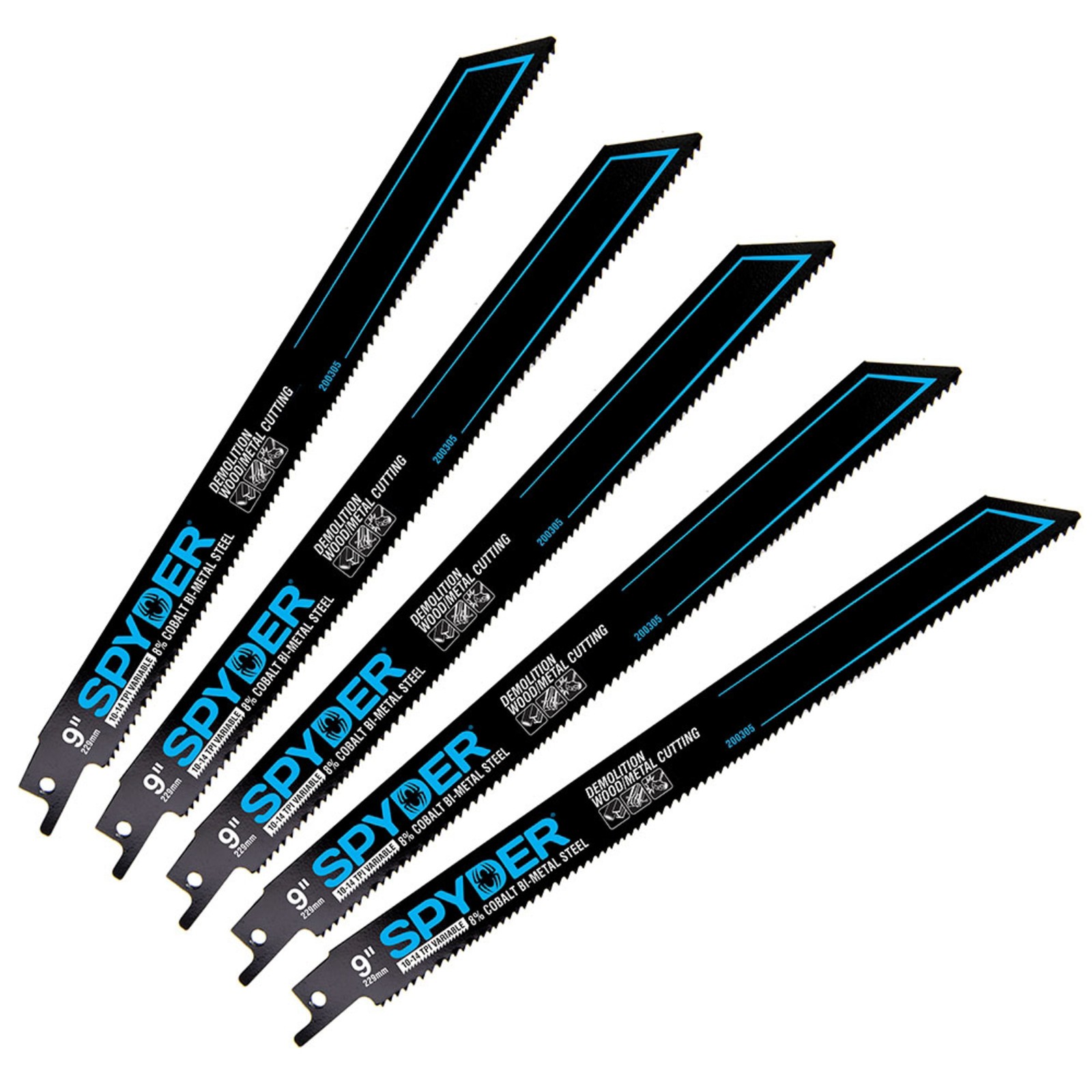 9 in 10/14 TPI Reciprocating Saw Blade (5-Pack) Spyder 200305