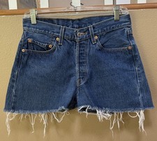 Vtg 90s Levi s 501 Button Fly Cut Off Jean Shorts 30 29 Waist