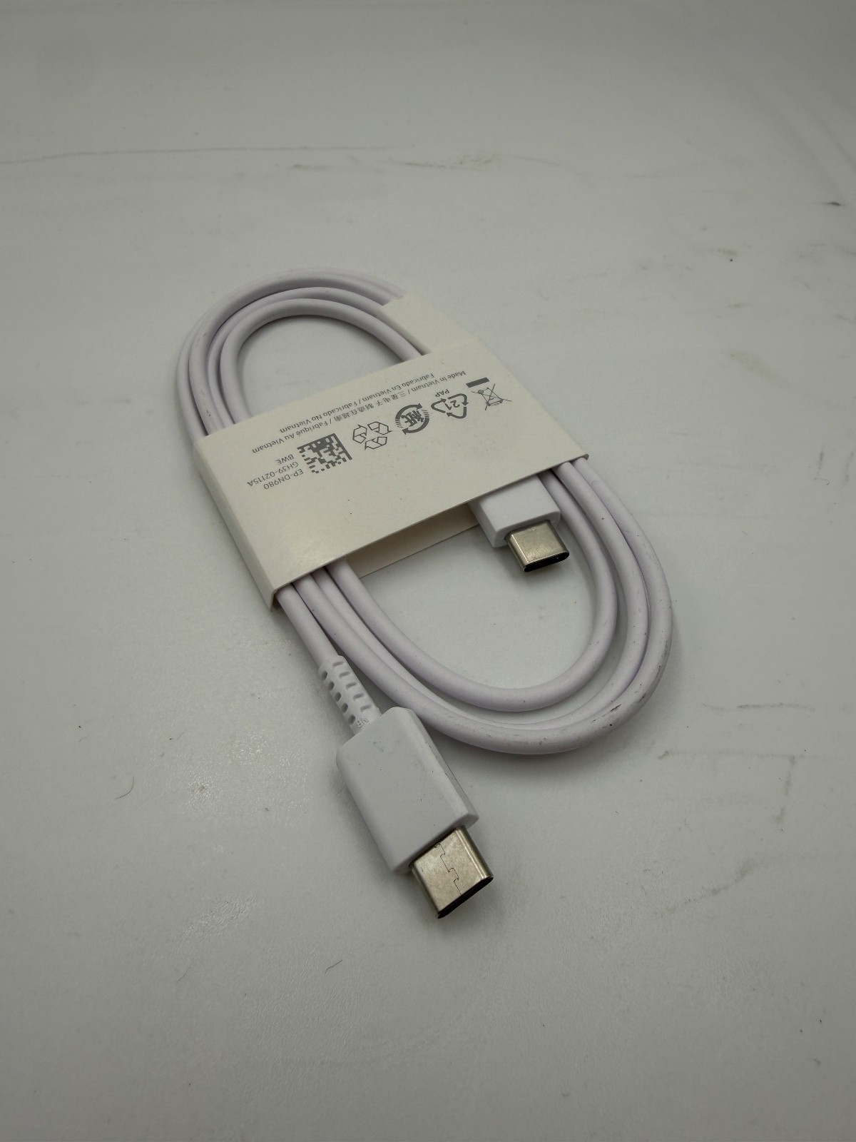 Original Samsung TYPE C to TYPE C Data Cable WHITE EP-DN980 BWE GH39 ...