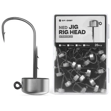 Ned Rig Jig Heads, 20 Pack Finesse Mushroom Jig Hooks Kit for Bass Fishing As...