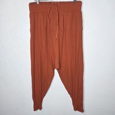 Free People Movement Cant Handle This Harem Ribbed Stretch Orange Pants Large L