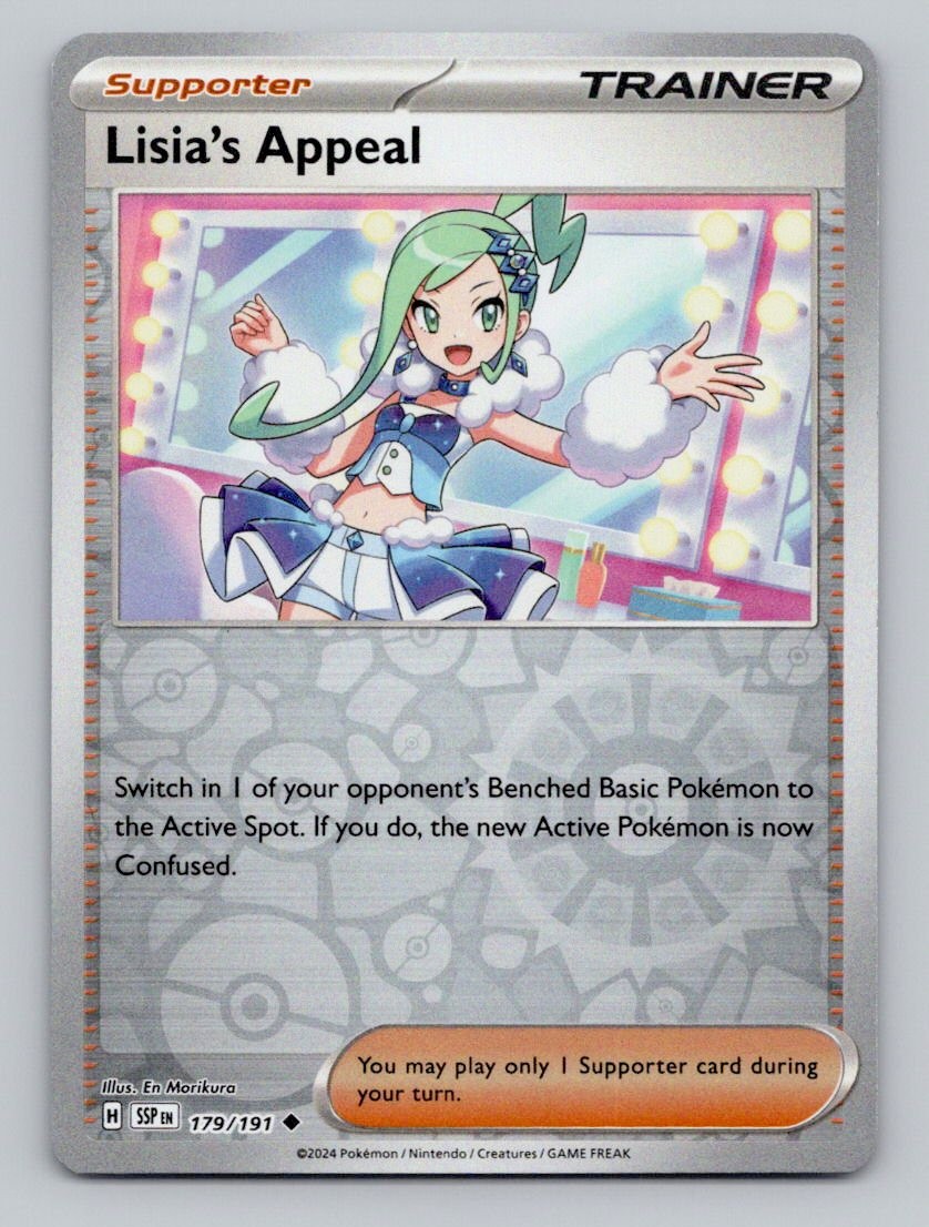 Reverse Holo Lisia's Appeal #179/191 Uncommon SV08: Surging Sparks Pokemon