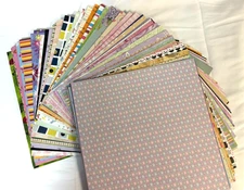 Lot of 178 Pieces 12x12 Scrapbook Paper Mixed Colors and Designs All Unused