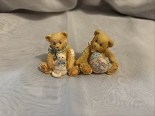 Cherished Teddies Mini Figurines with Cat And Heart. 2/3