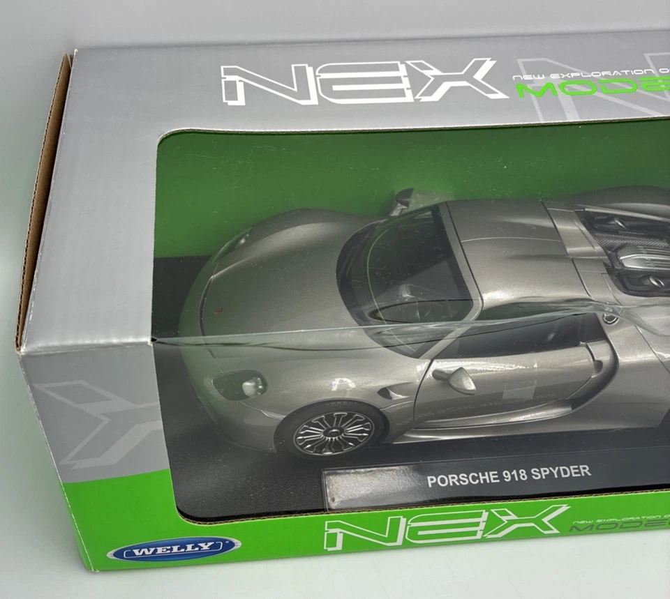 Porsche 918 Spyder Liquid Metal Silver 1/18 Minichamps Diecast – New Sealed - Image 2 of 4