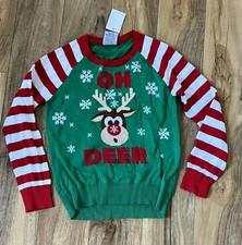 NWT NEW OH DEER Ugly Christmas Sweater Reindeer Size 6 6x Holiday Ugly Sweater