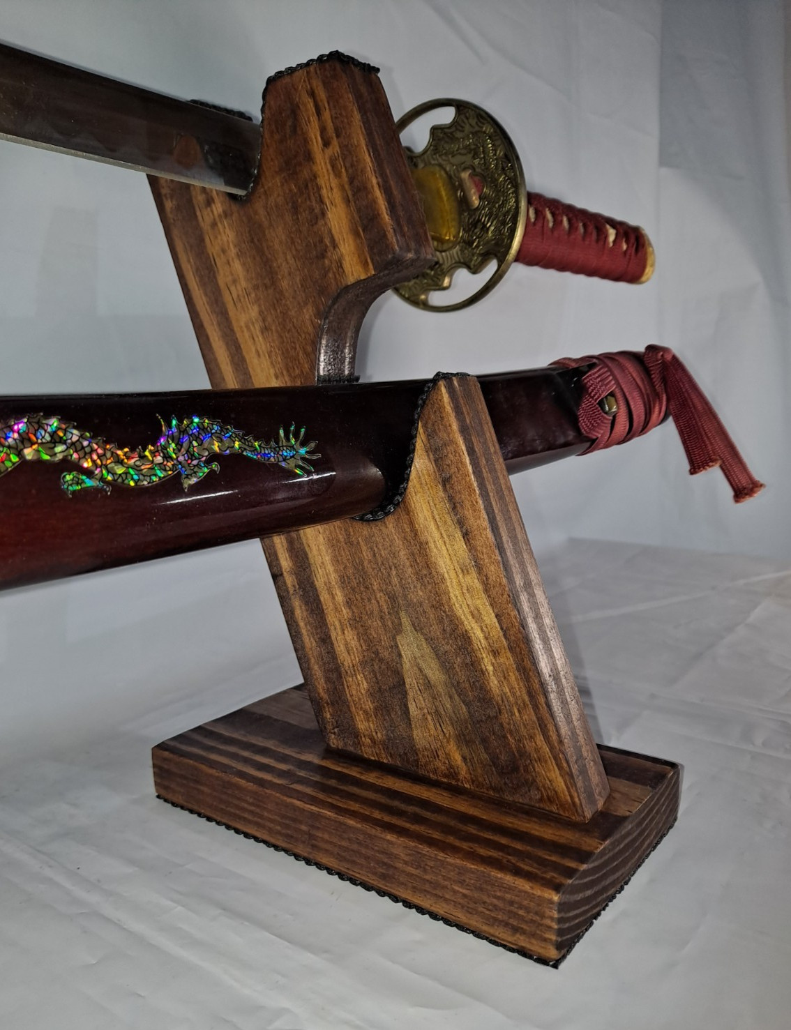 Display Stand/Rack (only) for 1 Sword & Scabbard Tabletop 2pc Katana/Dagger/Dojo