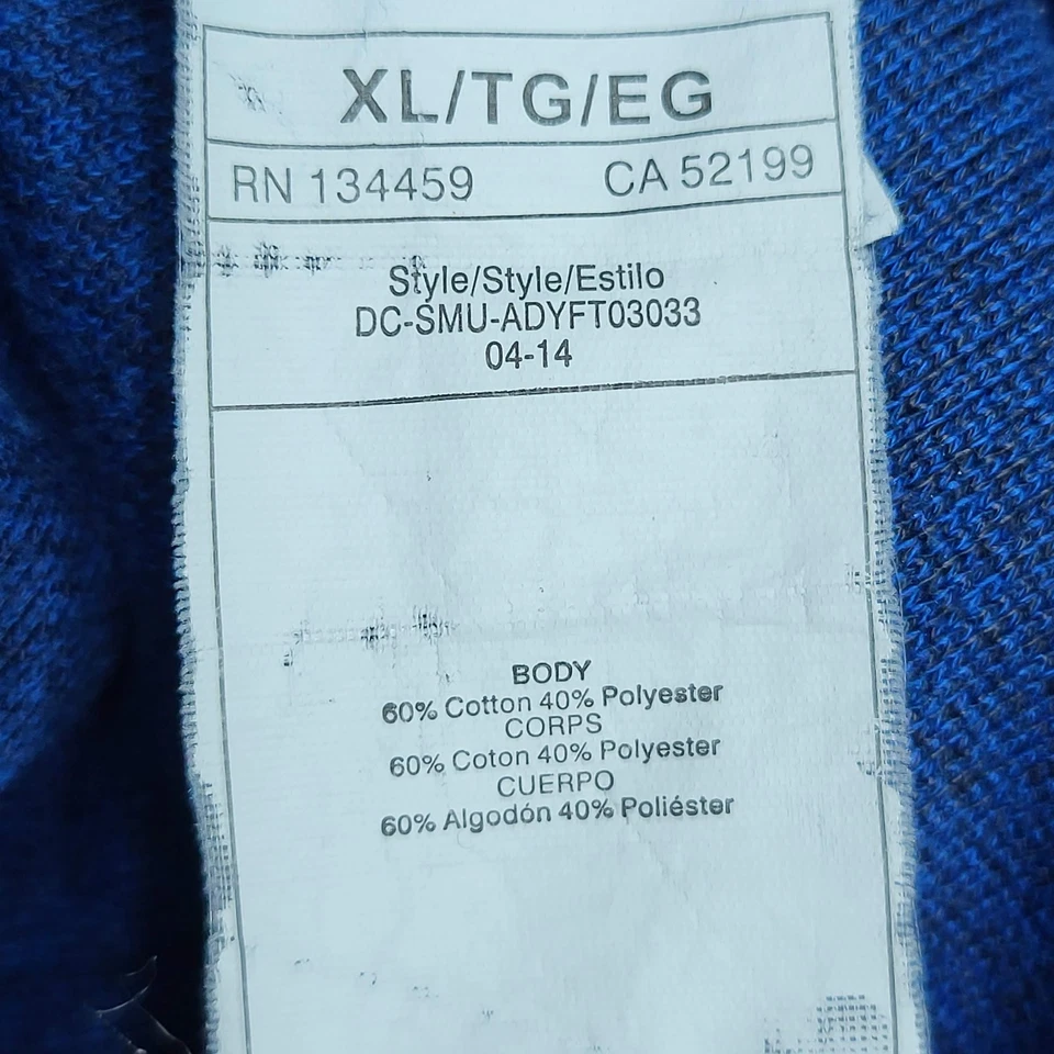 DC Men Hoodie XL Blue Logo Embroidery ADYFT03033 Zipper Long Sleeve - Image 4 of 4