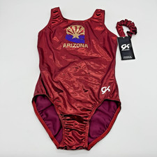 NEW GK Gymnastics AZ Arizona Flag Leotard AL Adult Large Red Hologram Scrunchie