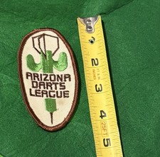 Vintage Arizona Darts  League Patch Embroidered Cactus W/Flight Wear Ships Stamp