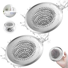 Stainless Steel Bathtub Hair Catcher 2-Pack