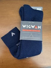 NEW Wigwam Drifted Wool Blend Crew Socks Medium M 5-9.5/ W 6-10 Navy Blue F2435
