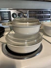 Vintage Pyrex Corning Ware White Grab It P-240 And P-270 With Lids No Chips