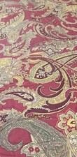 RALPH LAUREN Red Gold Maroon Paisley FULL/QUEEN COMFORTER Stripe Reverse 2 Shams