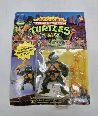 Teenage Mutant Ninja Turtles Wacky Action SWORD SLICIN LEONARDO 1990 Sealed TMNT