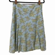 Gap  Factory Y2K Light Blue Yellow Floral Skirt Womens 2 100 Cotton VTG