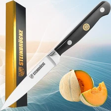 4" Stainless Steel Sharp Paring Knife Ergonomic Handle for Cutting and Peeling