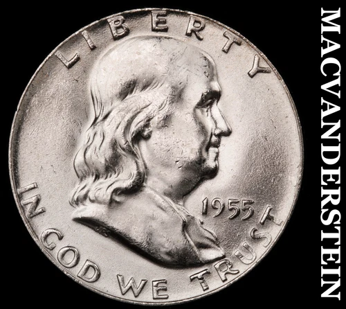 1955 Franklin Half Dollar - Choice Gem Brilliant Uncirculated  Lustrous  #G7179