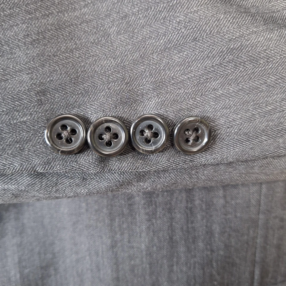 Traje Joseph A Bank 2 Piezas Para Hombre 44R 36X31 Gris Espiga Rayas Lana SV Foto 4 de 4