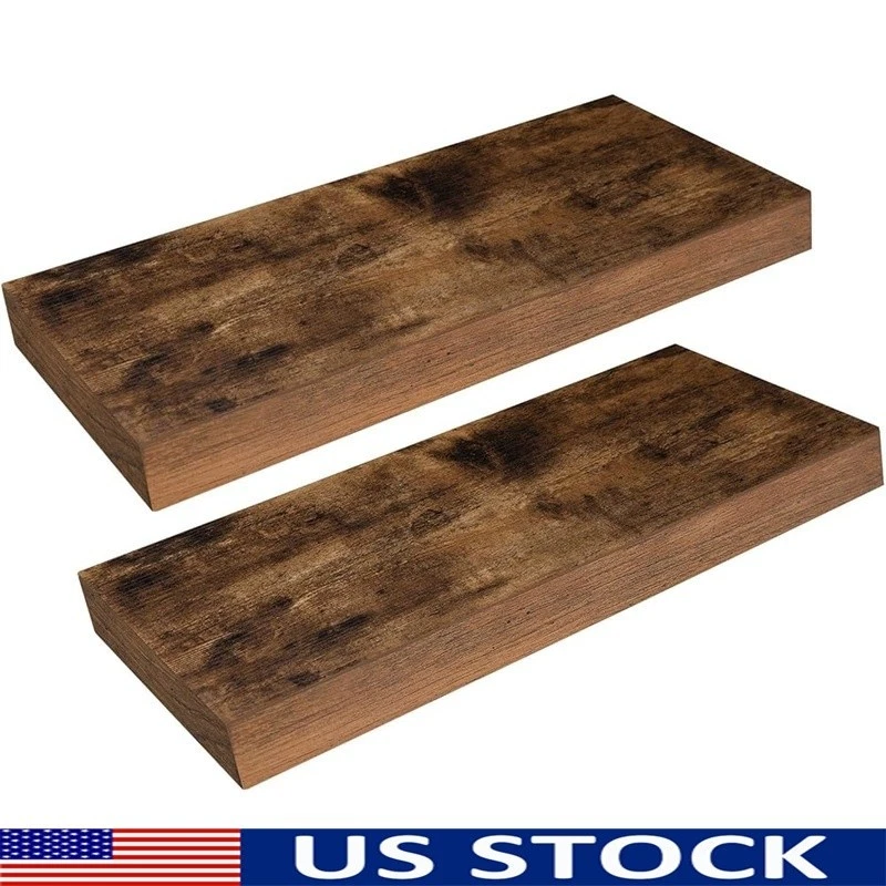 Floating Wall Shelves Set of 2 Space Saving Storage Display Home Decor New