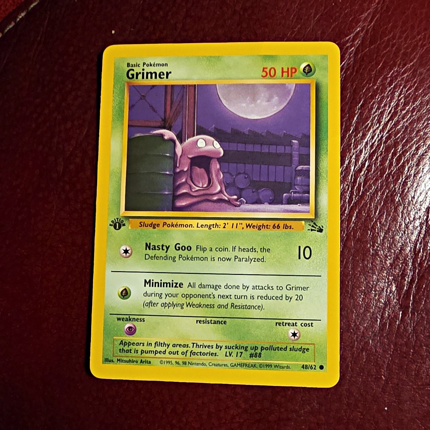 Wizards of the Coast Pokemon TCG Grimer Fossil 1st Ed Com 48/62 50HP EN