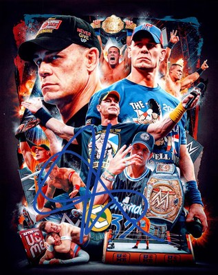 John Cena WWE Pose Digital Collage Signed Paper Poster 210 GSM [No Frame]