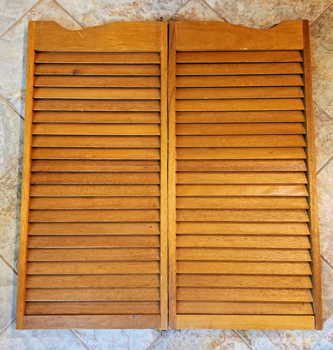 Vintage 34.75w”x37L” Saloon Swinging Panel Door Wood Tavern Bar Kitchen Pair