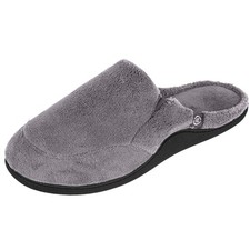 Mens Microterry Clog Slippers Charcoal Grey Medium 8-9