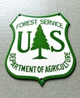 VINTAGE US FOREST SERVICE 8x7" GASOLINE MOTOR OIL AMERICANA PORCELAIN GAS SIGN